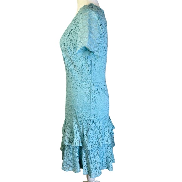 Adrianna Papell Light Blue Lace Midi Dress Size 12 - Picture 4 of 13